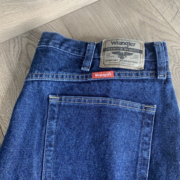 Wrangler Mens 40X32 Blue Denim Jeans 100% Cotton Regular Fit - Picture 4 of 9